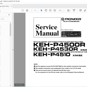 Pioneer KEH-P4500R X1M/EW KEH-P4530R X1M/EW KEH-P4510 X1M/EE Service Manual - PDF