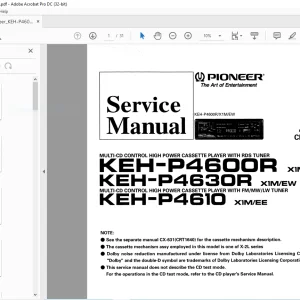 Pioneer KEH-P4600R X1M/EW KEH-P4630R X1M/EW KEH-P4610 X1M/EE Service Manual - PDF