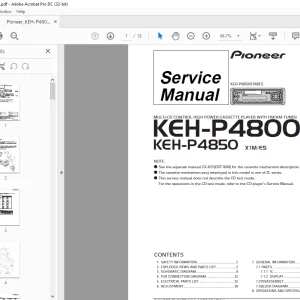 Pioneer KEH-P4800 X1M/UC KEH-P4850 X1M/ES Service Manual - PDF DOWNLOAD