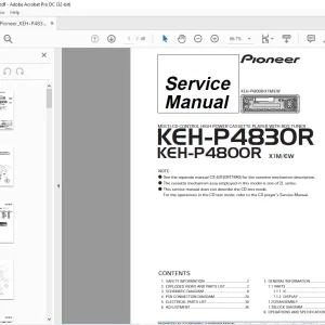 Pioneer KEH-P4830R X1M/EW KEH-P4800R X1M/EW MULTI-CD CONTROL Service Manual - PDF