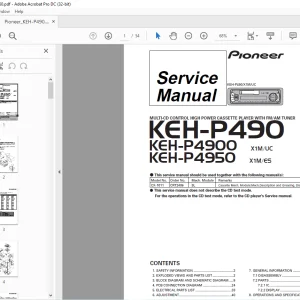 Pioneer KEH-P490 X1M/UC KEH-P4900 X1M/UC KEH-P4950 X1M/ES Service Manual  - PDF