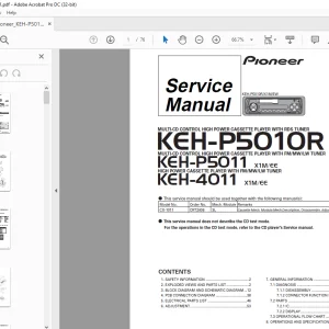 Pioneer KEH-P5010R X1M/EW  KEH-P5011 X1M/EE KEH-4011 X1M/EE Service Manual - PDF