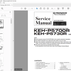 Pioneer KEH-P5700R X1M/EW KEH-P5730R X1M/EW MULTI-CD CONTROL Service Manual - PDF