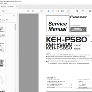 Pioneer KEH-P580 X1M/UC KEH-P5800 X1M/UC KEH-P5850 X1M/ES Service Manual  - PDF