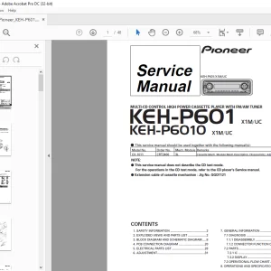 Pioneer KEH-P601 X1M/UC KEH-P6010 X1M/UC Service Manual - PDF DOWNLOAD
