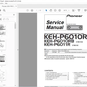 Pioneer KEH-P6010R X1M/EW KEH-P6010RB X1M/EW KEH-P6011R X1M/EE Service Manual - PDF