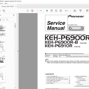 Pioneer KEH-P6900R X1N/EW KEH-P6900R-B X1N/EW KEH-P6910R X1N/EE Service Manual - PDF