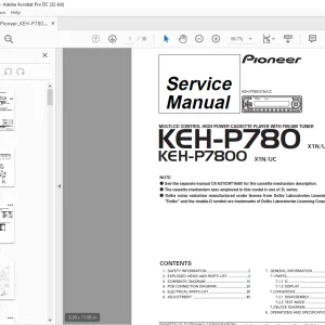 Pioneer KEH-P780 X1N/UC KEH-P7800 X1N/UC Service Manual - PDF DOWNLOAD