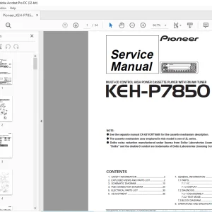 Pioneer KEH-P7850 X1N/ES MULTI-CD CONTROL Service Manual - PDF DOWNLOAD
