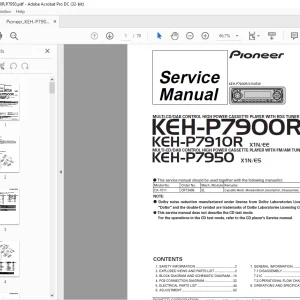 Pioneer KEH-P7900R X1N/EW KEH-P7910R X1N/EE KEH-P7950 X1N/ES Service Manual - PDF
