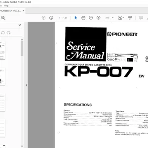 Pioneer KP-007 EW COMPONENT CAR STEREO CASSETTE DECK Service Manual - PDF