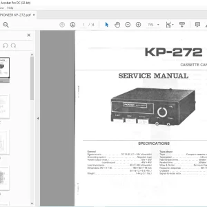 Pioneer KP-272 U.C.E CASSETTE CAR STEREO Service Manual - PDF DOWNLOAD