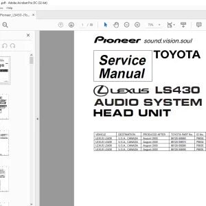 Pioneer LS430 AUDIO SYSTEM HEAD UNIT Service Manual - PDF DOWNLOAD