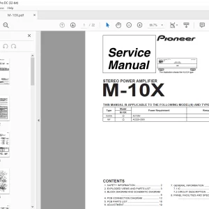 Pioneer M-10X STEREO POWER AMPLIFIER Service Manual - PDF DOWNLOAD