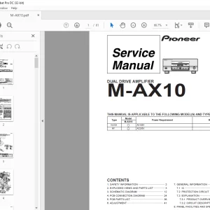 Pioneer M-AX10 DUAL DRIVE AMPLIFIER Service Manual - PDF DOWNLOAD