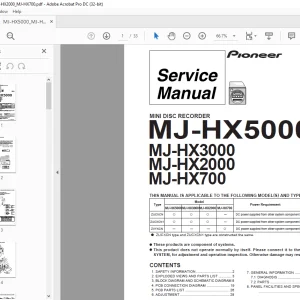 Pioneer MJ-HX5000 MJ-HX3000 MJ-HX2000 MJ-HX700 Service Manual - PDF