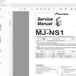 Pioneer MJ-NS1 MINIDISC RECORDER Service Manual - PDF DOWNLOAD