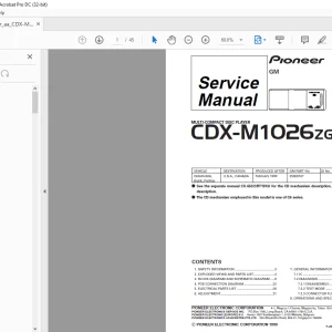 Pioneer MULTI-COMPACT DISC PLAYER CDX-M1026ZG X1H/UC Service Manual - PDF DOWNLOAD