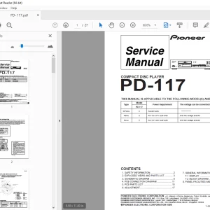 Pioneer PD-117 COMPACT DISC PLAYER Service Manual - PDF DOWNLOAD