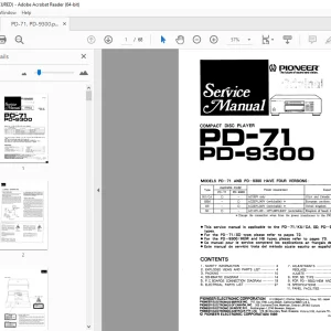 Pioneer PD-71 PD-9300 COMPACT DISC PLAYER Service Manual - PDF DOWNLOAD