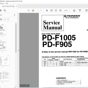 Pioneer PD-F1005 PD-F905 FILE-TYPE CD PLAYER SERVICE MANUAL - PDF