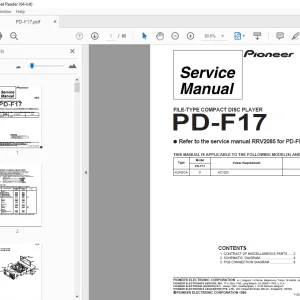Pioneer PD-F17 FILE-TYPE COMPACT DISC PLAYER Service Manual-PDF DOWNLOAD