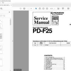 Pioneer PD-F25 FILE-TYPE CD PLAYER SERVICE MANUAL - PDF DOWNLOAD