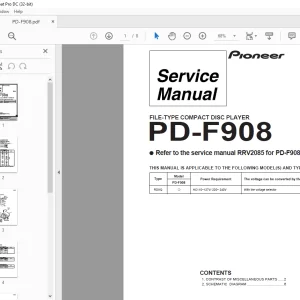 Pioneer PD-F908 FILE-TYPE COMPACT DISC PLAYER SERVICE MANUAL - PDF