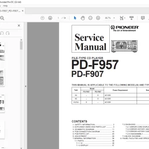 Pioneer PD-F957 PD-F907 FILE-TYPE CD PLAYER SERVICE MANUAL - PDF
