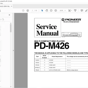 Pioneer PD-M426 MULTI COMPACT DISC PLAYER SERVICE MANUAL - PDF