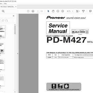 Pioneer PD-M427 RFXJ MULTI COMPACT DISC PLAYER SERVICE MANUAL - PDF