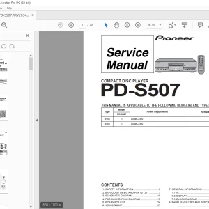 Pioneer PD-S507 COMPACT DISC PLAYER SERVICE MANUAL - PDF DOWNLOAD