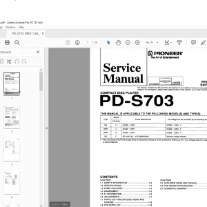 Pioneer PD-S703 COMPACT DISC PLAYER SERVICE MANUAL - PDF