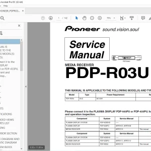 Pioneer PDP-R03U MEDIA RECEIVER SERVICE MANUAL - PDF DOWNLOAD