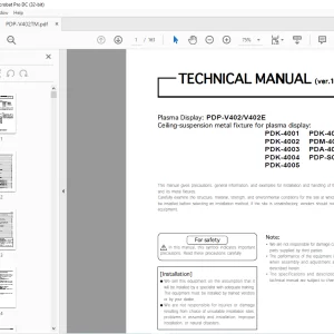 Pioneer PDP-V402/V402E TECHNICAL MANUAL - PDF DOWNLOAD