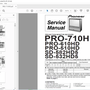 Pioneer PRO-710HD PRO-610HD PRO-510HD SD-582HD5 SD-532HD5 SERVICE MANUAL - PDF