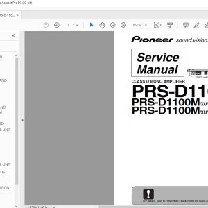 Pioneer PRS-D1100M/XU/UC PRS-D1100M/XU/EW5 PRS-D1100M/XU/ES SERVICE MANUAL -PDF