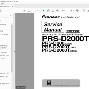 Pioneer PRS-D2000T/XU/UC PRS-D200/XU/EW5 PRS-D2000T/XU/ES PRS-D2000T/XU/CN5 SERVICE MANUAL - PDF