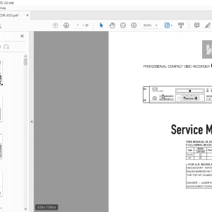Pioneer Professional Compact Disc Recorder CDR-850 Service Manual - PDF