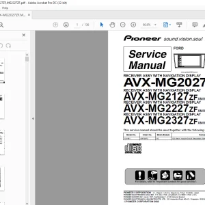Pioneer RECEIVER ASSY WITH NAVIGATION DISPLAY AVX-MG2027ZF XN UC AVX-MG2127ZF XN UC AVX-MG2227ZF XN UC AVX-MG2327ZF XN UC Service Manual- PDF