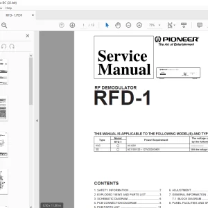 Pioneer RFD-1 RF DEMODULATOR SERVICE MANUAL - PDF DOWNLOAD
