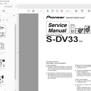Pioneer S-DV33 XQ SPEAKER SYSTEM SERVICE MANUAL - PDF DOWNLOAD