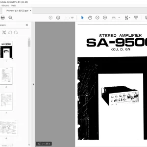Pioneer SA-9500 KCU D GN STEREO AMPLIFIER SERVICE MANUAL - PDF DOWNLOAD