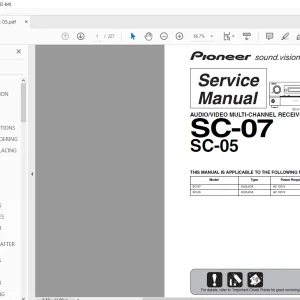 Pioneer SC-07 SC-05 AUDIO/VIDEO MULTI-CHANNEL RECEIVER SERVICE MANUAL - PDF