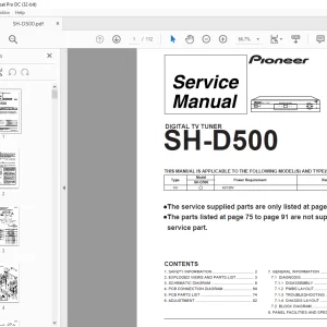 Pioneer SH-D500 DIGITAL TV TUNER SERVICE MANUAL - PDF DOWNLOAD