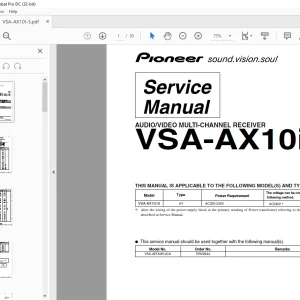 Pioneer VSA-AX10i-S AUDIO/VIDEO MULTI-CHANNEL RECEIVER SERVICE MANUAL - PDF