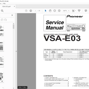 Pioneer VSA-E03 AUDIO/VIDEO MULTICHANNEL AMPLIFIER SERVICE MANUAL -PDF