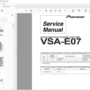 Pioneer VSA-E07 AUDIO/VIDEO MULTI-CHANNEL AMPLIFIER SERVICE MANUAL - PDF