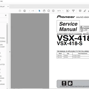 Pioneer VSX-418-K VSX-418-S AUDIO/VIDEO MULTI-CHANNEL RECEIVER SERVICE MANUAL - PDF