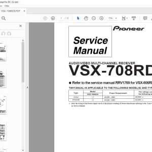 Pioneer VSX-708RDS AUDIO/VIDEO MULTI-CHANNEL RECEIVER SERVICE MANUAL -PDF